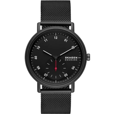 Imagen de Skagen Kuppel Reloj para Hombre, Movimiento cronógrafo de Cuarzo con Correa Acero Inoxidable o Piel, Gris, 44MM