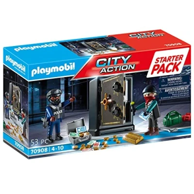 Imagen de PLAYMOBIL 70908 City Action Starter Pack Caja Fuerte, Juguetes para niños a Partir de 4 años, Multicolor