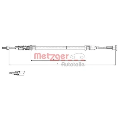 Imagen de METZGER 11.5768 Cable de Freno Mano Atrás derecha 1143/307 COFLE OPEL: Corsa C Hatchback