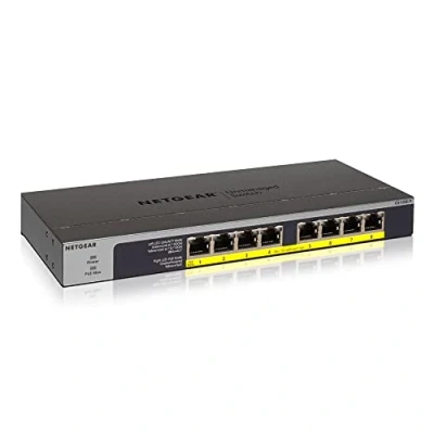 Imagen de NETGEAR Switch PoE de 8 puertos GS108LP red Gigabit Ethernet no gestionado con 8x PoE+ consumo 60 W ampliables Montaje sobremesa, pared o en bastidor Protección limitada por vida