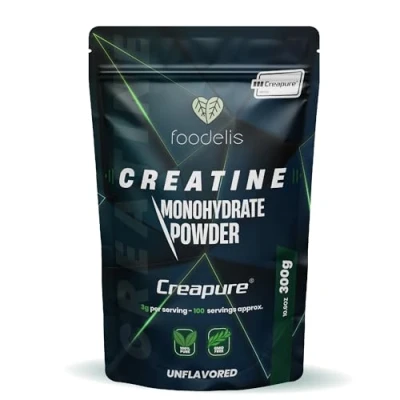 Imagen de creatina creapure 300g en polvo 100% monohidratada sin sabor, No GMO, Vegano, Pura aditivos Incluye dosificador Alta solubilidad