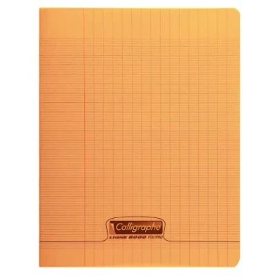 Imagen de Clairefontaine 24 x 32 cm Seyes Rayado grapas Bound Notebook con hojas naranja