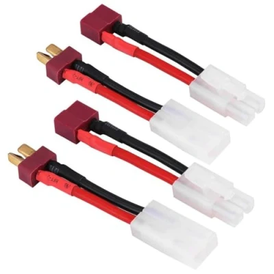 Imagen de Yiqigou 2 Pares de Conectores Hembra Estilo Deans con Conector Macho a Gran Tamiya Cable 5 cm, 16 AWG