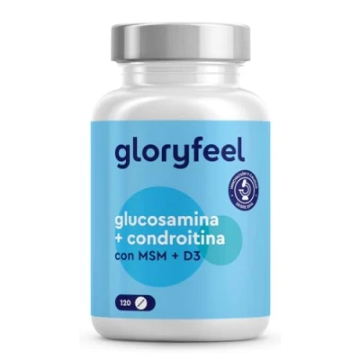 Imagen de Glucosamina Condroitina 1.537mg 800mg de MSM, 2000 UI Vitamina D3 y Ácido Hialurónico + Calcio Para Articulaciones, Cartílago Huesos 120 Tabletas Alta Dosificación