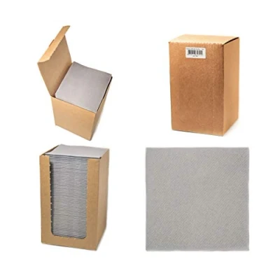 Imagen de Alvotex Chic Airlaid 100 servilletas de Coctail, 1/4 Pliegues parecidos a la Tela, Desechables, Gris, 20 x cm