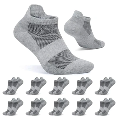 Imagen de FALARY Calcetines Tobilleros Mujer 35 38 Gris Calcetin Hombre Cortos Deportivos Algodon Transpirables 10 Pares