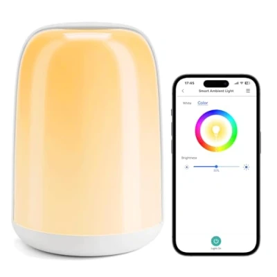 Imagen de Meross_Smart Lámparas Inteligente LED, de Mesita Noche WiFi, Regulable RGBWW, Temporizador, para Dormitorios y Salones, Compatible con Apple HomeKit, Alexa Google Home