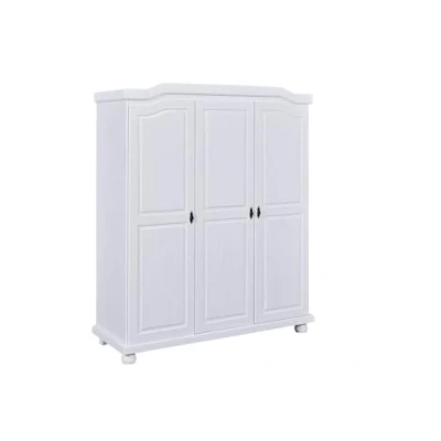 Imagen de Inter Link Armario 3 puertas 5 huecos Con espacio para colgar pino macizo Barnizado blanco Ancho :150cm Fondo :56cm Alto : 180cm Bastian