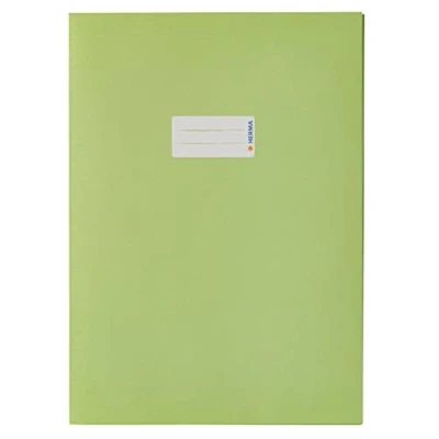 Imagen de HERMA Funda de papel para cuaderno ejercicios, tamaño A4, con campo inscripción, hecha 100% reciclado, chaquetas la escuela, color verde claro