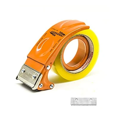 Imagen de PROSUN pistola dispensadora de embalaje cinta con hoja extra, fácil montaje 50 mm, sellador cartón agarre (naranja)
