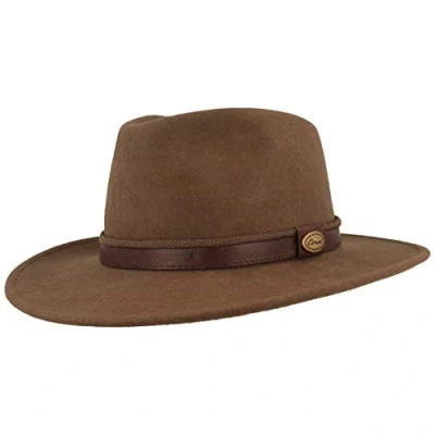 Imagen de Breiter Sombrero Fedora Enrollable Trekking 100% Lana de Fieltro, Impermeable y Flexible, Ribete Piel Cuero, Unisex, Negro, 55