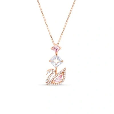 Imagen de Swarovski Collar Dazzling Swan para Mujer, Colgante de Cisne y Cristales Blancos Rosa, Baño Tono Oro Colección