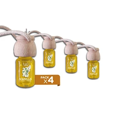 Imagen de Bali fragancias Pack de 4 Ambientadores coche VAINILLA 6 ml 0% alcohol, absorbe el mal olor tu vehículo