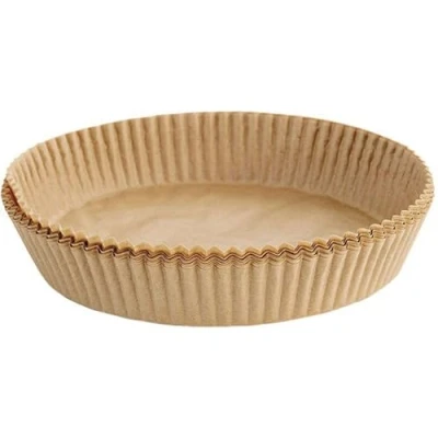 Imagen de ALGON 120 Bases Papel Airfryer Redondo 24 cm Freidora Aire Antiadherente, Resistente a la Grasa y Altas Temperaturas para Fácil de Usar
