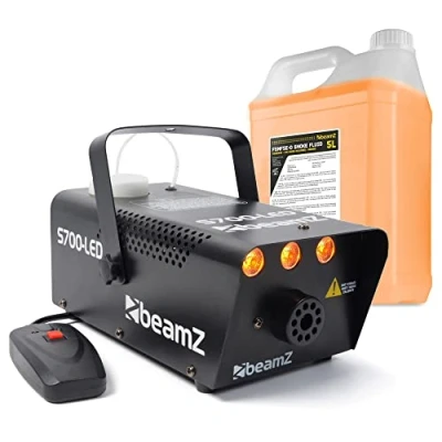 Imagen de BeamZ S700 LED Máquina de humo para fiestas con efecto luz, llama, 700 W, incluye 5 litros líquido humo, mando a distancia cable, fiestas, DJs, bodas, eventos