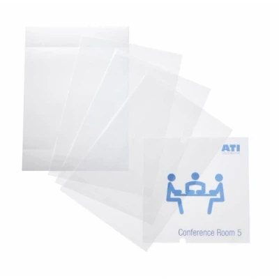 Imagen de Durable 483419 Película para escribir en ordenador Recambio de Crystal Sign, 210 x mm, etiquetas puerta 4824, bolsa 10 hojas, transparente