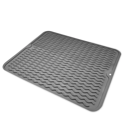 Imagen de Newpop Alfombrilla Escurreplatos Plegable Silicona, 40 cm x 30 Seca Platos Escurridor, Fregadero Cocina, Alfombra Escurreplatos, para Mesa, Vajilla (Gris Oscuro)