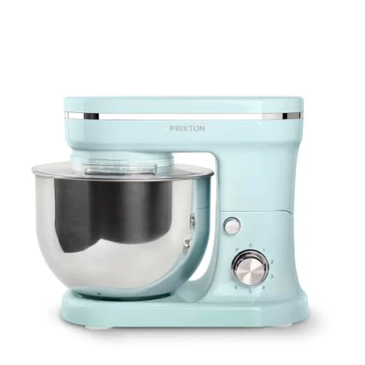 Imagen de PRIXTON Batidora Amasadora KR200 para Repostería Potencia 1200W 6 Velocidades Bol Acero Inoxidable de 5 litros 3 accesorios Tapa Transparente (Azul)
