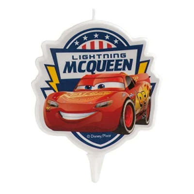 Imagen de Dekora Velas Cumpleaños Originales Vela de 2D Rayo McQueen para Tartas Infantiles 7,5 cm
