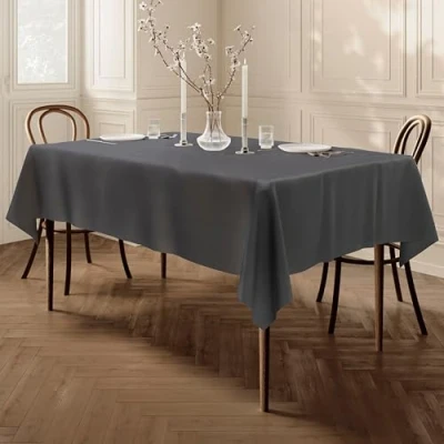 Imagen de Home Direct Mantel 100% poliéster, Rectangular 140 x 200cm Gris Oscuro