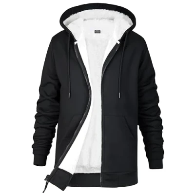 Imagen de CityComfort Sudaderas con Capucha para Mujer, Sudadera Mujer Invierno Cremallera, Chaqueta Forro Polar Suave y Cómoda, Tallas S XL (Negro, XL)