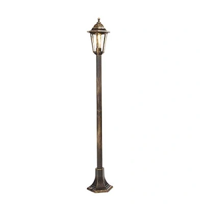 Imagen de Qazqa Clásico/Antiguo Farol clásico dorado envejecido NEW HAVEN Vidrio/Plástico Alargada Adecuado para LED Max. 1 x 15 Watt