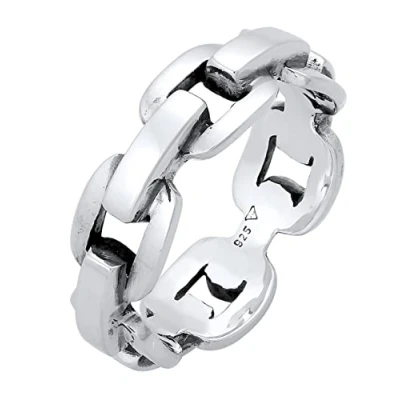 Imagen de Kuzzoi anillo de hombre macizo (8 mm) en diseño cadena ancla, banda para hombres plata ley 925 pulida