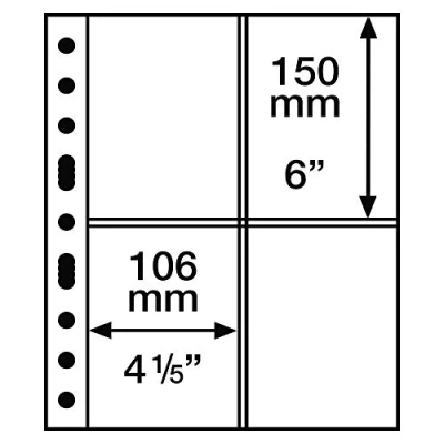 Imagen de Leuchtturm 308439 Hojas de plástico Grande, con 3 Bandas Horizonales, Transparentes