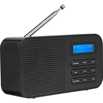 Imagen de Radio Digital DAB + y FM. Denver 42BLACK. Reloj, Alarma Despertador. Funciona con batería energía. Volumen 1W. Acabado en Madera.