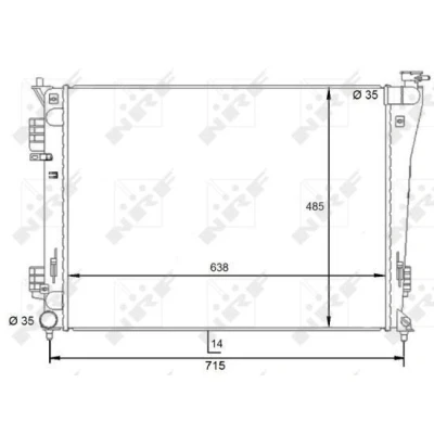 Imagen de NRF 59092 Radiador, refrigeración del motor Aluminio 640 468 16 Aletas soldadas HYUNDAI: i40 Berlina, CW