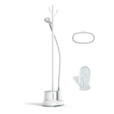 Imagen de Rowenta Cepillo de vapor Origin Home Steamer pie 2000 W, modo Eco, incluye colgador ropa, listo en 45 s, salida continua hasta 42 g/min, potente desinfectante, IS3274