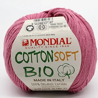 Imagen de COTTON SOF de Lanas Mondial. Ovillo color chicle Cod.865