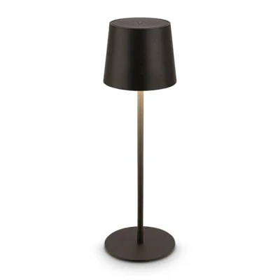 Imagen de Briloner Lámpara mesa LED IP44 inalámbrica, táctil, regulable, batería y luz intercambiables, lectura, noche, camping, exterior, 11x33 cm, negra