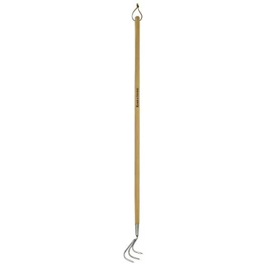 Imagen de Kent &amp; Stowe Cultivador Largo de 3 púas Rastrillo jardín Acero Inoxidable para Romper los terrones con Mango Madera, tamaño: 160 cm