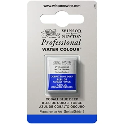 Imagen de Winsor &amp; Newton Acuarela Profesional Pintura De Acuarela, Alta Luminosidad, Resistente a la Luz, Calidad Archivo, 1/2 Godet, Color Azul Cobalto Oscuro ROW