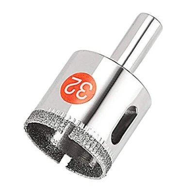 Imagen de 32 mm Diamante Broca para sierra de corona azulejos, vidrio mármol, granito, fibra vidrio, cerámica, herramienta plateada