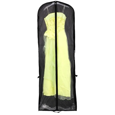 Imagen de HIMRY Transpirable Funda de Ropa, 180 cm x 65 Bolsa Ropa Protector para Vestidos Novia o Fiesta, Trajes, Abrigos. 2 Bolsillos Accesorios, portatrajes, Negro, KXB 101 Black