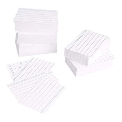 Imagen de Amazon Basics Tarjetas de índice rayadas A8, Blanco, Paquete 1000, 7,4 cm x 5,2