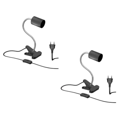 Imagen de ledscom.de 2 unidades lámpara de pinza, cuello cisne WAIKA, interruptor, negro mate, 1x GU10 máx. 15W