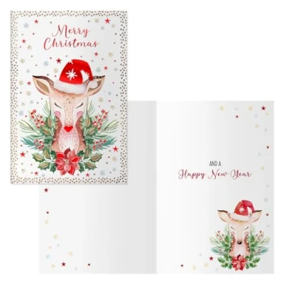 Imagen de DOHE Tarjetas de Felicitación Navidad Pack 6 unidades Tamaño: 11,5x17 cm (cerrada) Incluye sobre para guardar la tarjeta Modelo Bamby