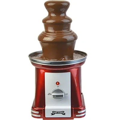 Imagen de Fuente de chocolate Gadgy 3 niveles acero inoxidable aspecto retro Fondue 90 Watt Rojo