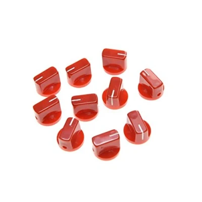 Imagen de KAISH Pack de 10 pomos para pedal guitarra efecto amplificador, con tornillo, color rojo