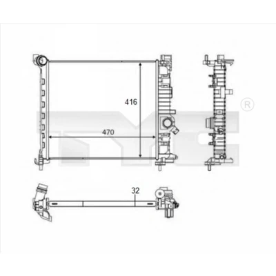 Imagen de Radiador, refrigeración del motor TYC 725 0050 R