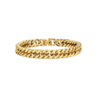 Imagen de PROSTEEL Pulsera Oro para Hombre Mujer 21cm Largo Cadena Cubana Brazalete Dorado Metal 8mm Ancho