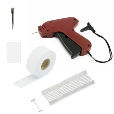 Imagen de Pokornys Pistola de etiquetado estándar A&amp;J 90S en Juego con 1 Aguja Repuesto y 1.000 Hilos 25 mm 1000 Etiquetas cartón 30 x 45 I Etiquetadora para Fijar a
