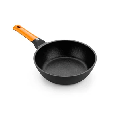 Imagen de BRA Efficient Orange Sartén Honda 20 cm, Aluminio Fundido con Antiadherente Platinum Plus, honda, Apta para Todo Tipo de cocinas incluida inducción, Libre PFOA
