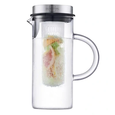 Imagen de SILBERTHAL Jarra de cristal para fruta 1 litro con tapa Apta lavavajillas y resistente al calor