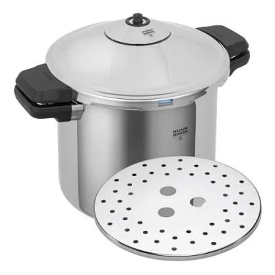 Imagen de Kuhn Rikon Duromatic Inox, Olla a Presión Super Rápida con Asas 8 L. 24 Cm, Express Apta para Inducción, Fondo Superthermic una Óptima Distribucion del Calor, Acero Inoxidable 18/10