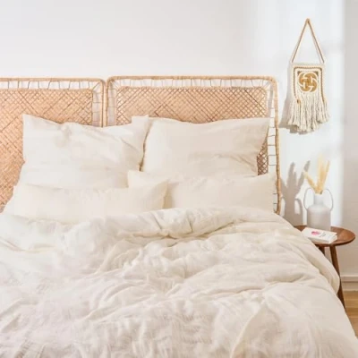 Imagen de Blumtal Muselina Ropa de Cama 200x220cm Oeko Tex Certificado 200x220 algodón Funda nórdica + 2X Almohada 80x80 Beige
