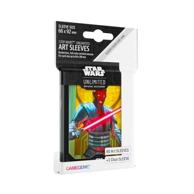 Imagen de Gamegenic Star Wars: Unlimited Art Sleeves Darth Maul Pack de 60 Fundas Ilustradas con Diseño Oficial y 1 Funda Transparente Optimizado para Was Otros LCGs TCGs
